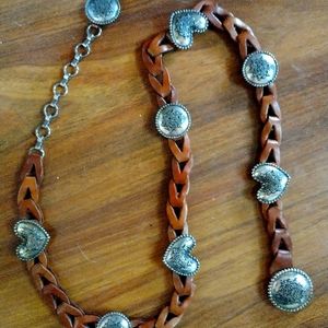 Brighton heart and disk leather belt